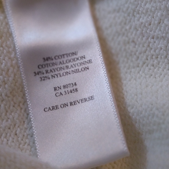 BCBG Maxazria White Ribbed Sweater - Picture 11 of 11